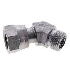 UN 11/16''-16 x UN 11/16''-16 F/M Verzinkt Stalen L-Fitting 45graden ORFS 630 Bar - Hydrauliek
