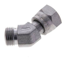 UN 11/16''-16 x UN 11/16''-16 F/M Verzinkt Stalen L-Fitting 45graden ORFS 630 Bar - Hydrauliek