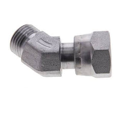 UN 11/16''-16 x UN 11/16''-16 F/M Verzinkt Stalen L-Fitting 45graden ORFS 630 Bar - Hydrauliek