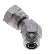UN 11/16''-16 x UN 11/16''-16 F/M Verzinkt Stalen L-Fitting 45graden ORFS 630 Bar - Hydrauliek