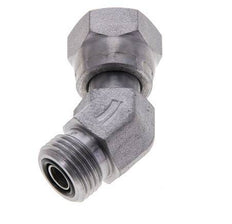 UN 11/16''-16 x UN 11/16''-16 F/M Verzinkt Stalen L-Fitting 45graden ORFS 630 Bar - Hydrauliek