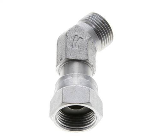 UN 13/16''-16 x UN 13/16''-16 F/M Verzinkt Stalen L-Fitting 45graden ORFS 630 Bar - Hydrauliek