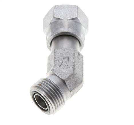 UN 13/16''-16 x UN 13/16''-16 F/M Verzinkt Stalen L-Fitting 45graden ORFS 630 Bar - Hydrauliek