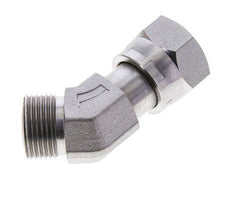 UNS 1''-14 x UNS 1''-14 F/M Verzinkt Stalen L-Fitting 45graden ORFS 400 Bar - Hydrauliek