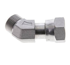 UNS 1''-14 x UNS 1''-14 F/M Verzinkt Stalen L-Fitting 45graden ORFS 400 Bar - Hydrauliek
