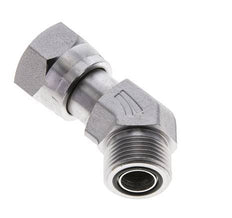 UNS 1''-14 x UNS 1''-14 F/M Verzinkt Stalen L-Fitting 45graden ORFS 400 Bar - Hydrauliek