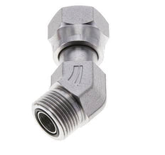 UNS 1''-14 x UNS 1''-14 F/M Verzinkt Stalen L-Fitting 45graden ORFS 400 Bar - Hydrauliek
