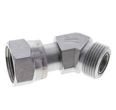 UN 1-3/16''-12 x UN 1-3/16''-12 F/M Verzinkt Stalen L-Fitting 45graden ORFS 400 Bar - Hydrauliek