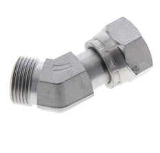 UN 1-3/16''-12 x UN 1-3/16''-12 F/M Verzinkt Stalen L-Fitting 45graden ORFS 400 Bar - Hydrauliek