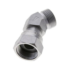 UN 1-3/16''-12 x UN 1-3/16''-12 F/M Verzinkt Stalen L-Fitting 45graden ORFS 400 Bar - Hydrauliek