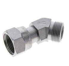 UN 1-3/16''-12 x UN 1-3/16''-12 F/M Verzinkt Stalen L-Fitting 45graden ORFS 400 Bar - Hydrauliek