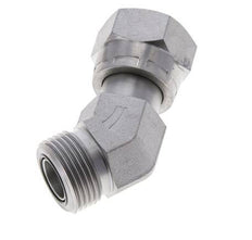 UN 1-3/16''-12 x UN 1-3/16''-12 F/M Verzinkt Stalen L-Fitting 45graden ORFS 400 Bar - Hydrauliek
