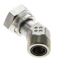 UN 1-7/16''-12 x UN 1-7/16''-12 F/M Verzinkt Stalen L-Fitting 45graden ORFS 400 Bar - Hydrauliek