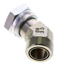 UN 1-11/16''-12 x UN 1-11/16''-12 F/M Verzinkt Stalen L-Fitting 45graden ORFS 250 Bar - Hydrauliek