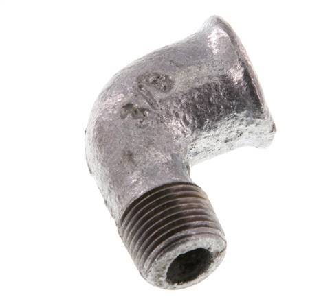 Rp 3/8'' x R 3/8'' F/M Zinc plated Cast iron 90 deg Elbow Fitting 25 Bar [2 Pieces]