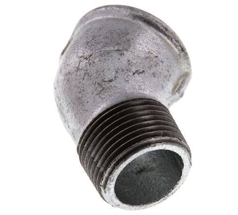 Rp 1'' x R 1'' F/M Zinc plated Cast iron 45 deg Elbow Fitting 25 Bar