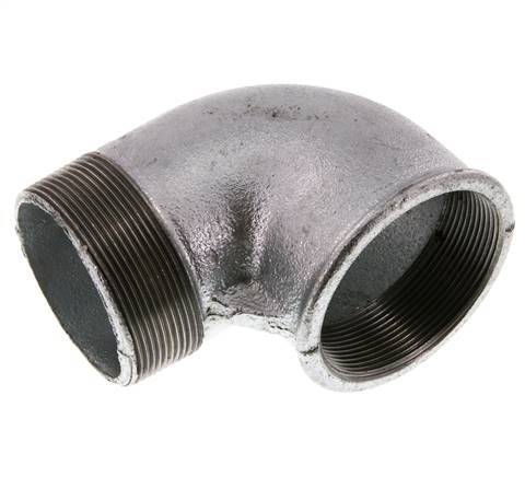 Rp 2 1/2'' x R 2 1/2'' F/M Zinc plated Cast iron 90 deg Elbow Fitting 25 Bar