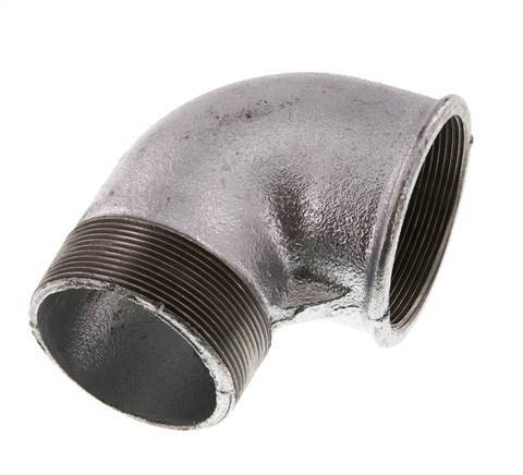 Rp 2 1/2'' x R 2 1/2'' F/M Zinc plated Cast iron 90 deg Elbow Fitting 25 Bar