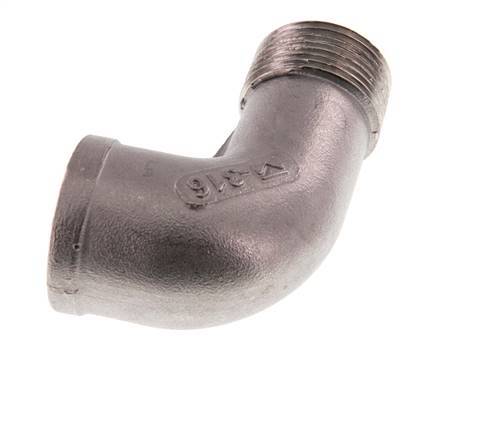 Rp 3/4'' x R 3/4'' F/M RVS L-Fitting 90graden 10 Bar