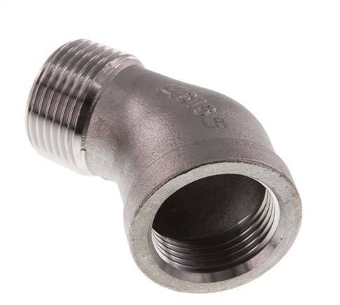 Rp 1'' x R 1'' F/M Stainless steel 45 deg Elbow Fitting 16 Bar