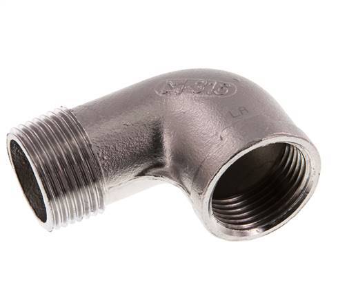 Rp 1'' x R 1'' F/M RVS L-Fitting 90graden 10 Bar