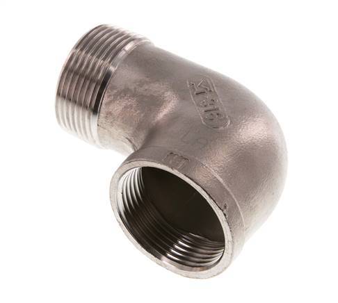 Rp 1 1/4'' x R 1 1/4'' F/M RVS L-Fitting 90graden 10 Bar
