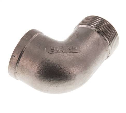 Rp 1 1/4'' x R 1 1/4'' F/M RVS L-Fitting 90graden 10 Bar