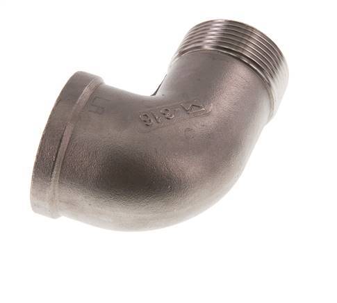 Rp 1 1/4'' x R 1 1/4'' F/M RVS L-Fitting 90graden 16 Bar