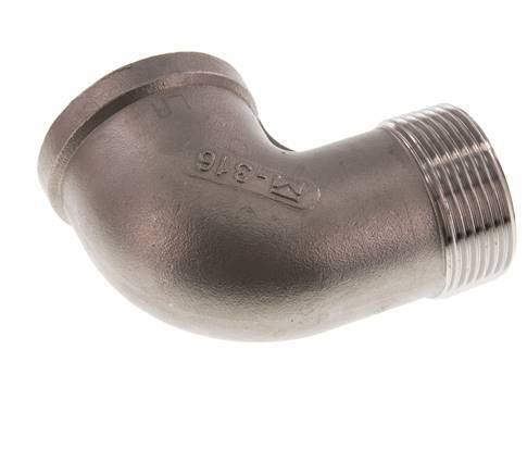 Rp 1 1/4'' x R 1 1/4'' F/M RVS L-Fitting 90graden 16 Bar