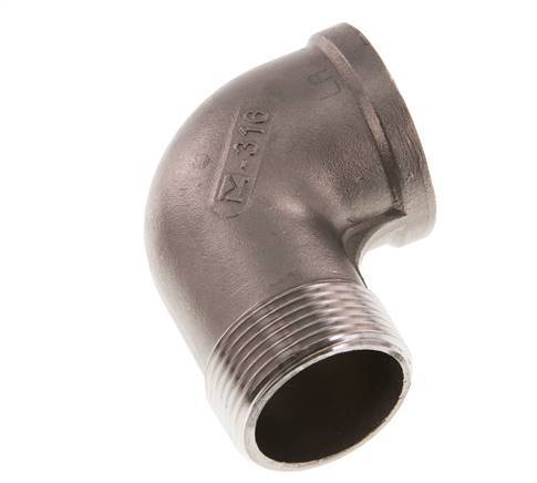 Rp 1 1/4'' x R 1 1/4'' F/M RVS L-Fitting 90graden 16 Bar