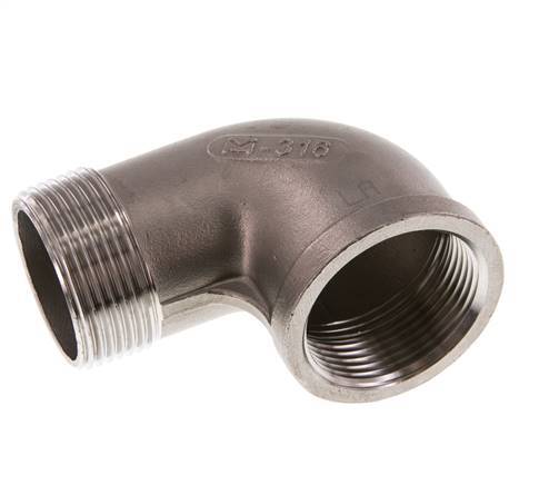 Rp 1 1/4'' x R 1 1/4'' F/M RVS L-Fitting 90graden 16 Bar