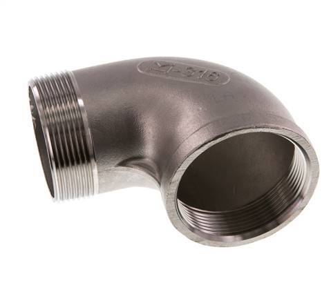 Rp 2'' x R 2'' F/M RVS L-Fitting 90graden 16 Bar