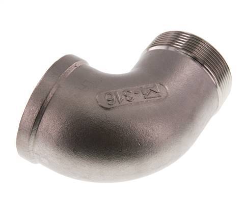 Rp 2'' x R 2'' F/M RVS L-Fitting 90graden 16 Bar