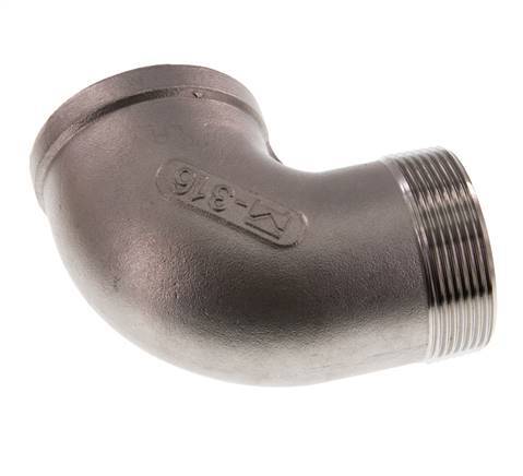 Rp 2'' x R 2'' F/M RVS L-Fitting 90graden 16 Bar