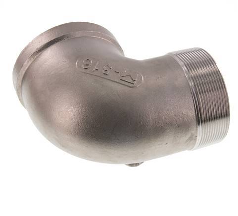 Rp 3'' x R 3'' F/M RVS L-Fitting 90graden 16 Bar