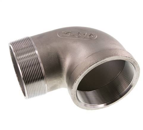 Rp 3'' x R 3'' F/M RVS L-Fitting 90graden 16 Bar