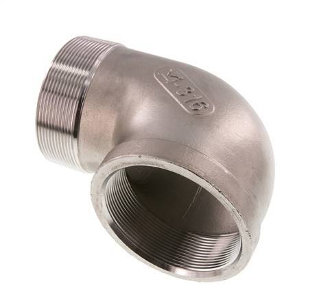 Rp 3'' x R 3'' F/M RVS L-Fitting 90graden 16 Bar