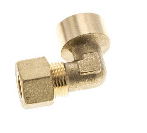 G 1/2'' x 12mm Brass 90 deg Elbow Compression Fitting 75 Bar DIN EN 1254-2