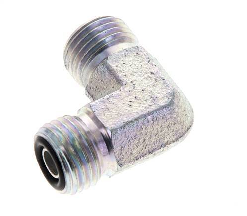 UNF 9/16''-18 Buitendraad Verzinkt Stalen L-Fitting 90graden ORFS 630 Bar - Hydrauliek