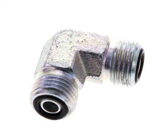 UNF 9/16''-18 Buitendraad Verzinkt Stalen L-Fitting 90graden ORFS 630 Bar - Hydrauliek