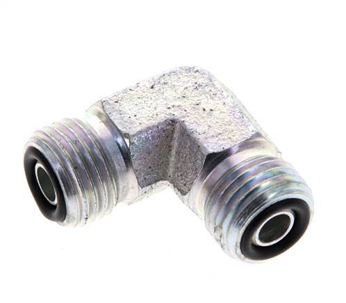 UNF 9/16''-18 Buitendraad Verzinkt Stalen L-Fitting 90graden ORFS 630 Bar - Hydrauliek
