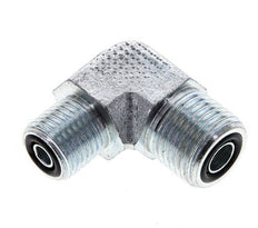 UN 11/16''-16 x UNF 9/16''-18 Buitendraad Verzinkt Stalen L-Fitting 90graden ORFS 630 Bar - Hydrauliek