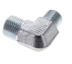 UN 11/16''-16 x UNF 9/16''-18 Buitendraad Verzinkt Stalen L-Fitting 90graden ORFS 630 Bar - Hydrauliek