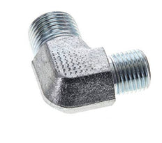 UN 11/16''-16 x UNF 9/16''-18 Buitendraad Verzinkt Stalen L-Fitting 90graden ORFS 630 Bar - Hydrauliek