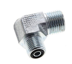 UN 11/16''-16 x UNF 9/16''-18 Buitendraad Verzinkt Stalen L-Fitting 90graden ORFS 630 Bar - Hydrauliek