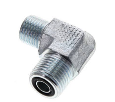UN 11/16''-16 x UNF 9/16''-18 Buitendraad Verzinkt Stalen L-Fitting 90graden ORFS 630 Bar - Hydrauliek