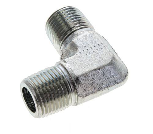 1/2'' NPT Buitendraad Verzinkt Stalen L-Fitting 90graden 225 Bar - Hydrauliek