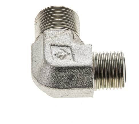 UN 13/16''-16 x UN 11/16''-16 Buitendraad Verzinkt Stalen L-Fitting 90graden ORFS 630 Bar - Hydrauliek