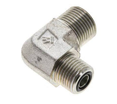 UN 13/16''-16 x UN 11/16''-16 Buitendraad Verzinkt Stalen L-Fitting 90graden ORFS 630 Bar - Hydrauliek