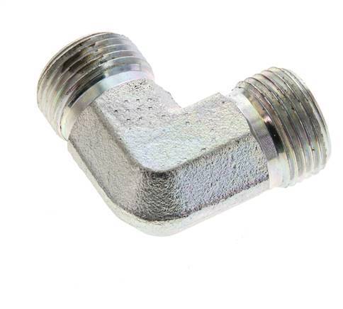UN 13/16''-16 Buitendraad Verzinkt Stalen L-Fitting 90graden ORFS 630 Bar - Hydrauliek